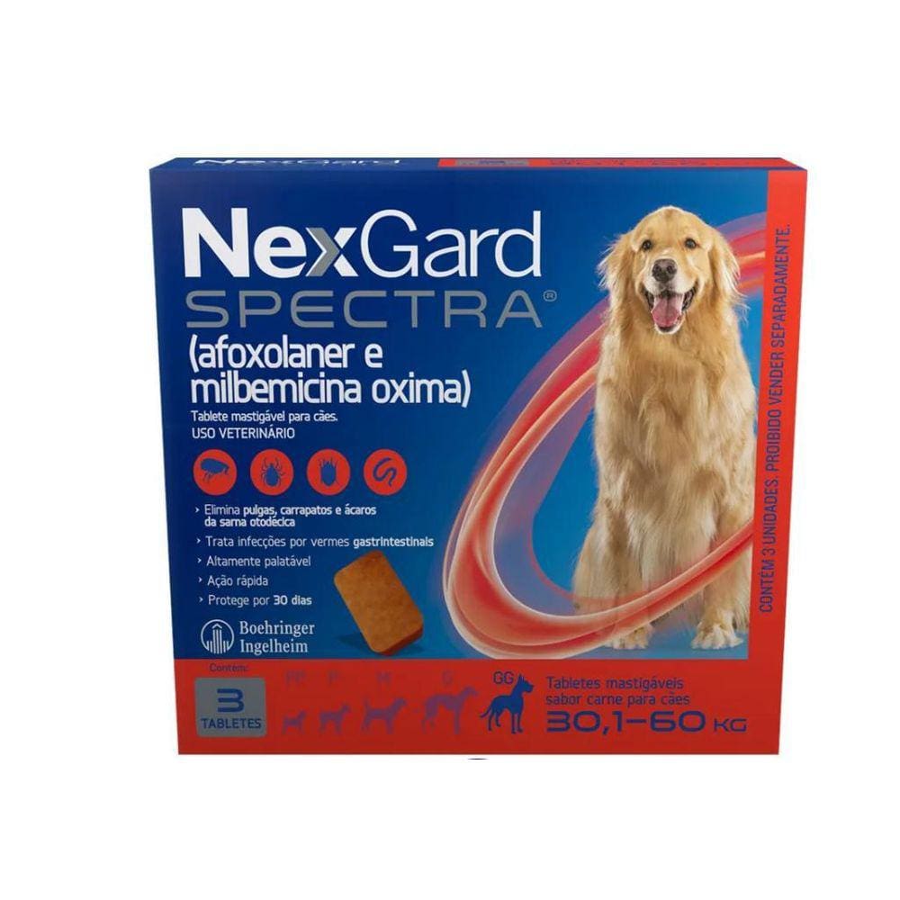 Nexgard Spectra Cães 30,1Kg A 60Kg 3 Tabletes