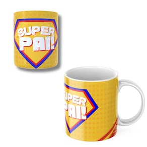 Caneca Xicara Personalizada de Porcelana para Presente no Dia do Pais
