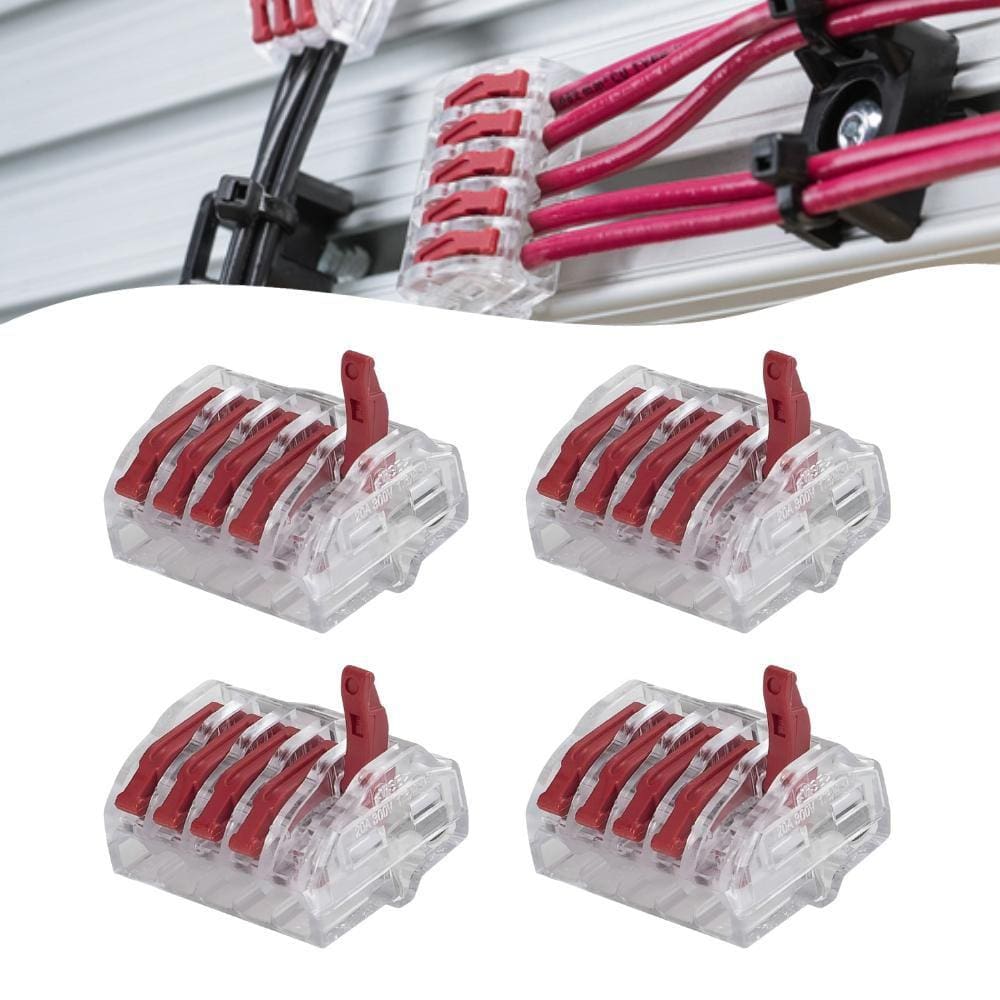 Kit 4 Conector Reutilizável P/ Emenda de Fios 5 Polos HCRN-5