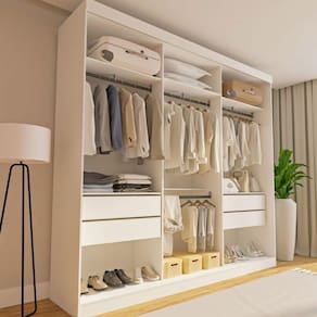 Closet Casal Paris 4 Gavetas Branco - Minastex