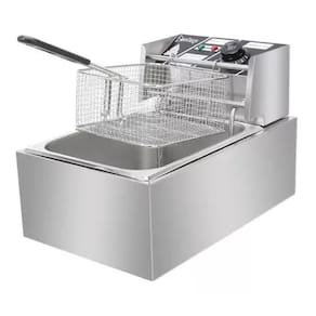 Fritadeira Profissional 1 Cuba 6l Com Tampa Elétrica 220v