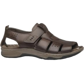 Sandália Masculina Adulto em Couro Casual Dia a Dia Amortech Fechada Pegada 132256