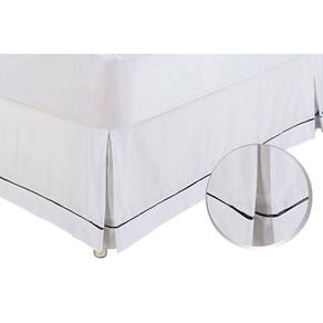 Saia Cama Box King Babado Ponto Palito Branco (190x200) - Ortobom