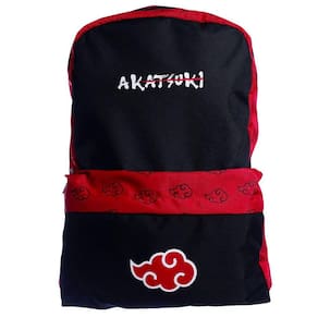 Mochila Naruto Nuvem Akatsuki Vermelho Preta Unissex Oficial