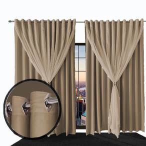 cortina blackout blecaute Ana quarto 5,50 x 2,80 cinza