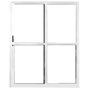 Porta de Correr Sacada 2 Folhas 2.10 X 1.50 Branca Linha 25 Com Fechadura