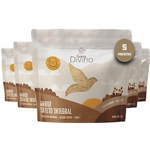 Arroz Grano Divino Cateto Integral 1Kg 5 Pacotes