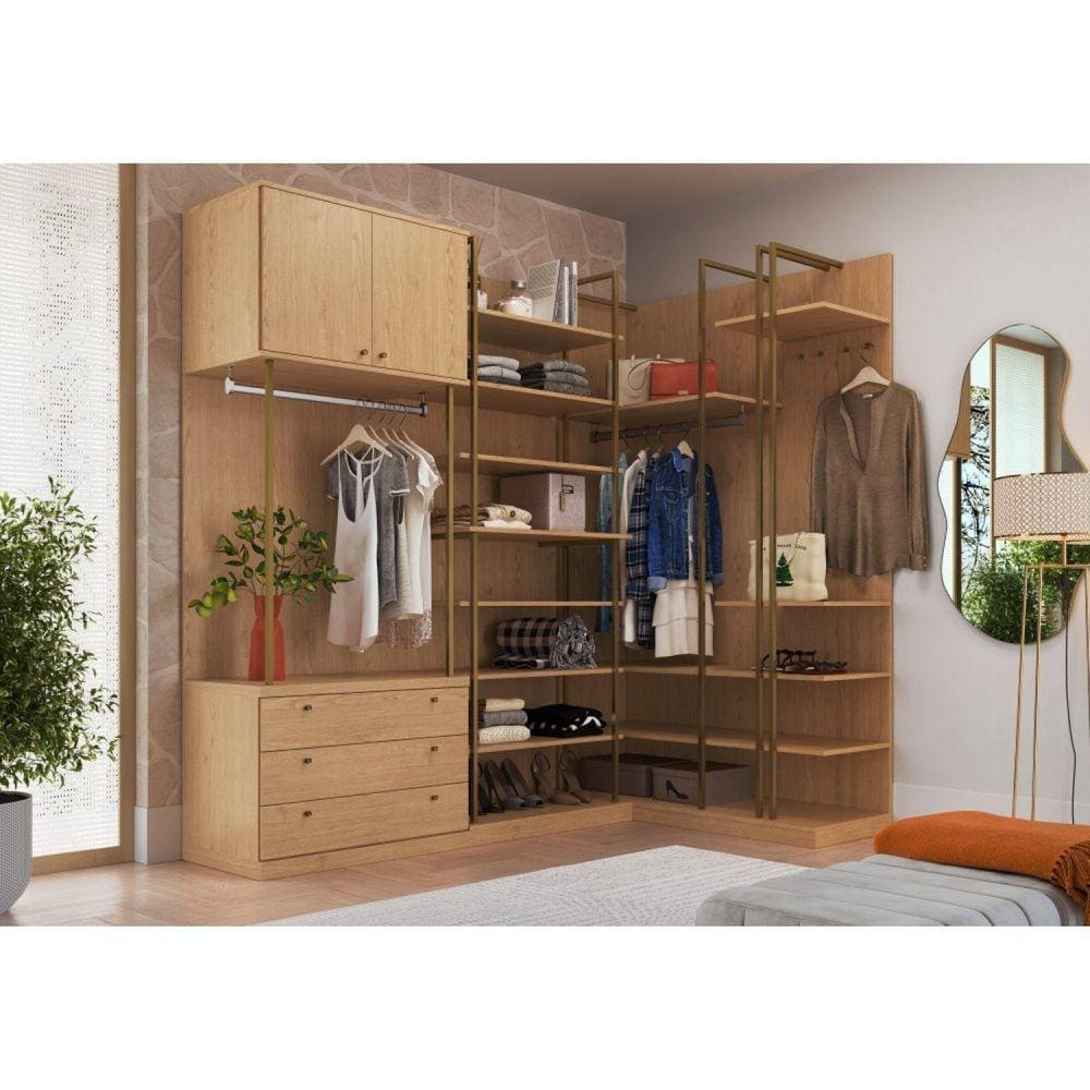 Módulo Prateleiras e Suportes Guarda Roupa Closet Modulado Smart Tube Angelin