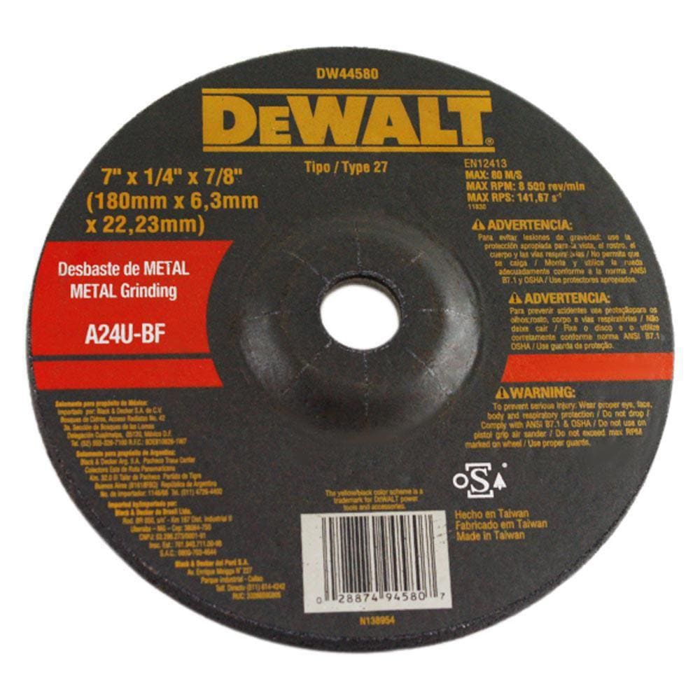 Disco De Corte Fino Para Metal Dewalt Dw44580 7X1/4X7/8 Pol.