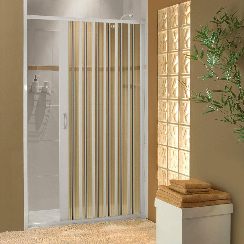 Porta Box Sanfonada para Chuveiro Pvc 115x185cm Branco