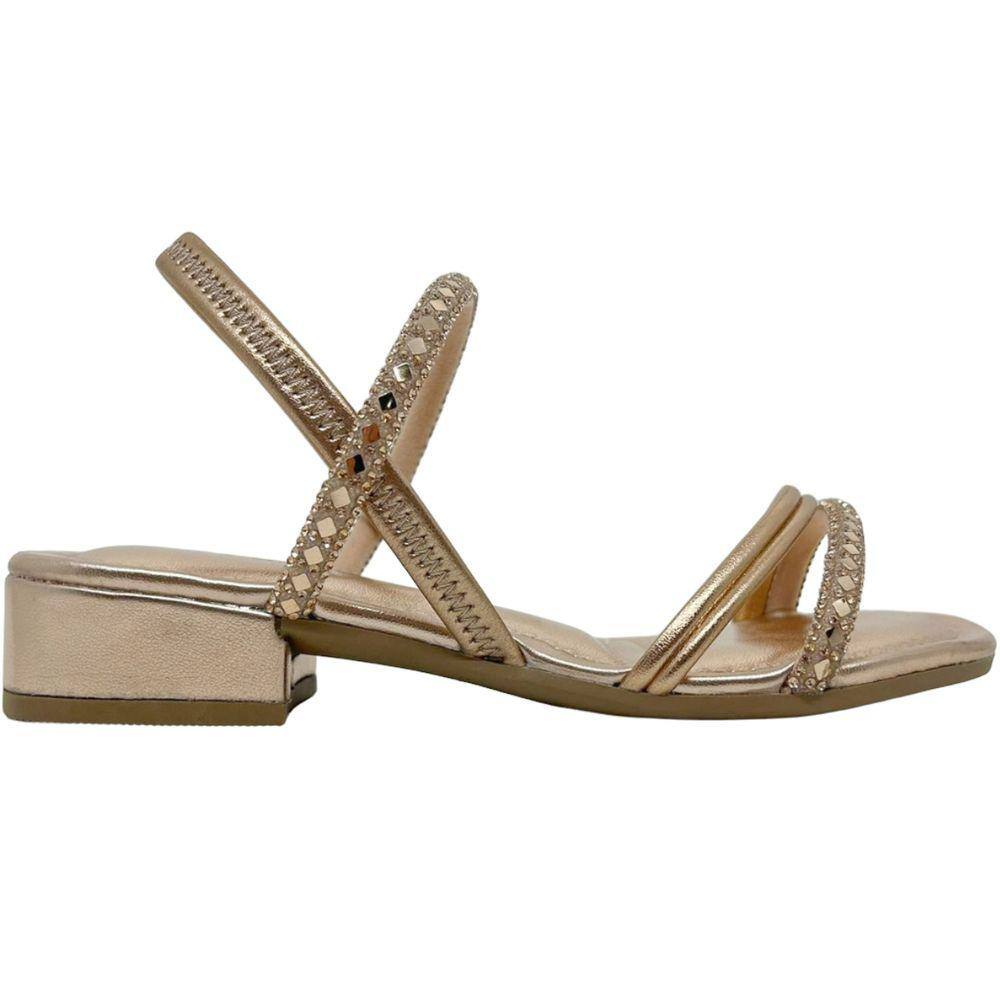 Sandália Infantil Menina Casual Dia a Dia Salto Baixo com Pedraria Pink Cats V3805