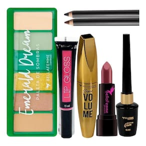 Kit De Maquiagem Bella Femme Paleta Sombra Batom Delineador
