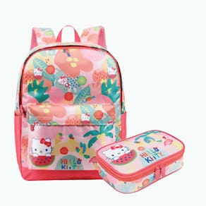 Kit Escolar Mochila de Costas Hello Kitty c/ Estojo Xeryus
