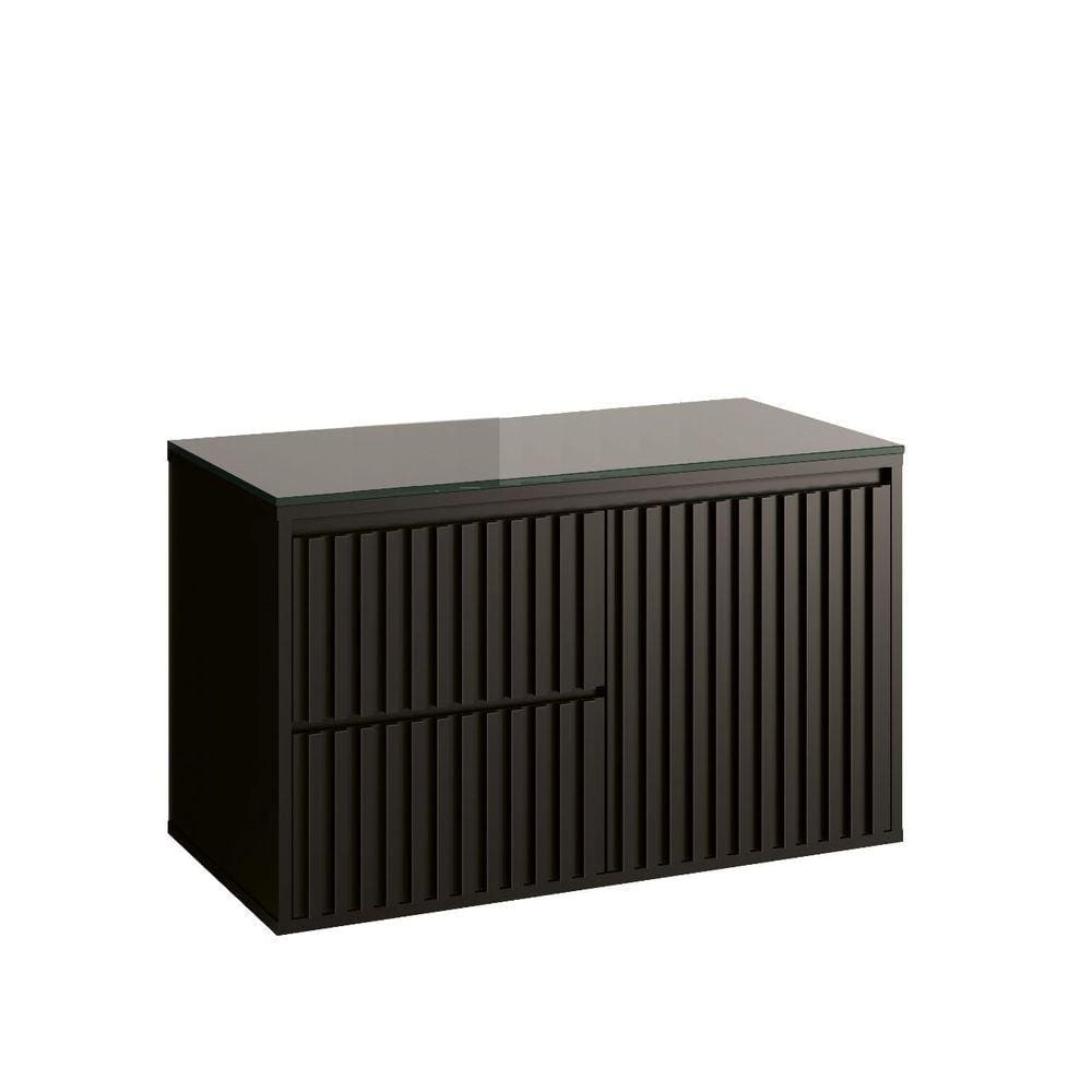 Gabinete Para Banheiro Ripado 80 Black sem cuba