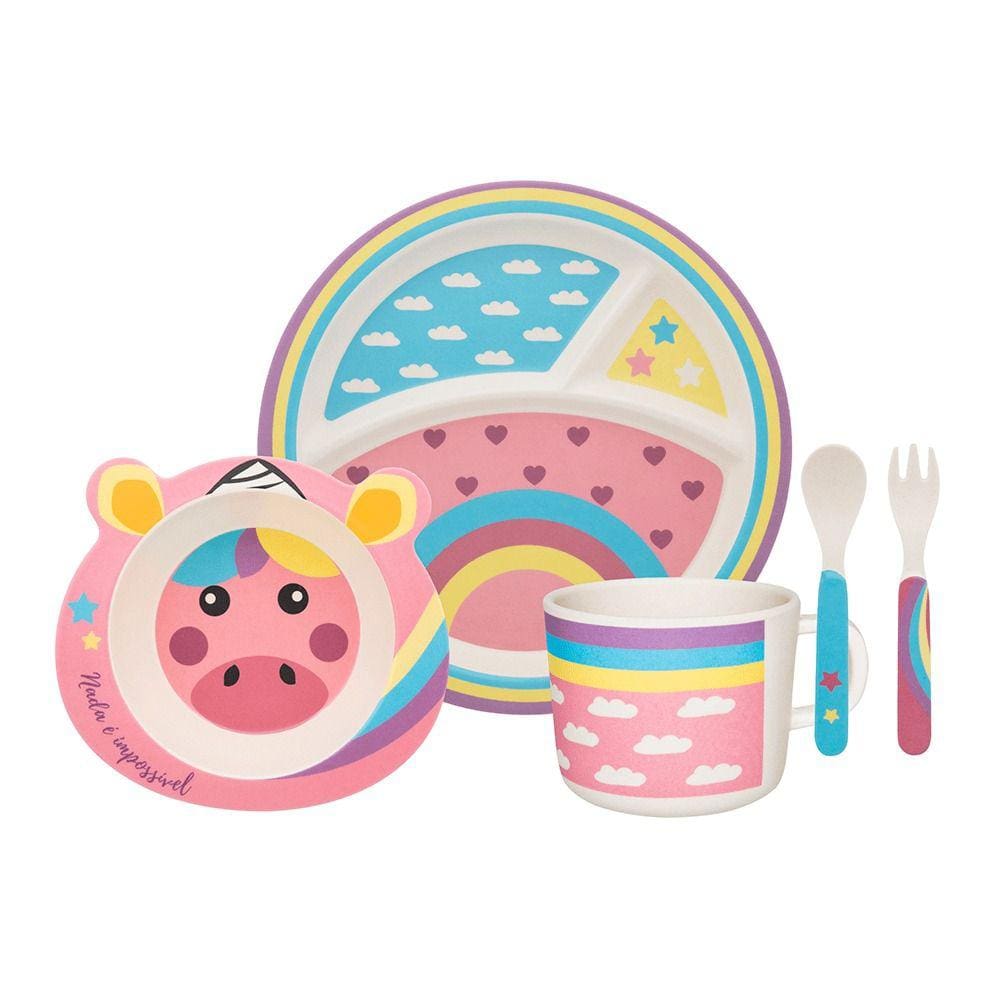 Conjunto Refeição 5 Peças Unicórnio Oxford