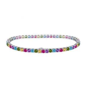Pulseira Riviera zirconia colorida em prata 925