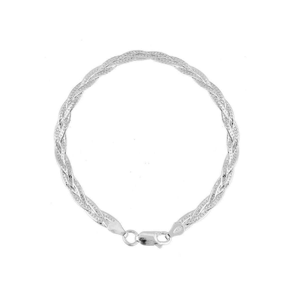 Pulseira 3 fios Glamour em prata 925