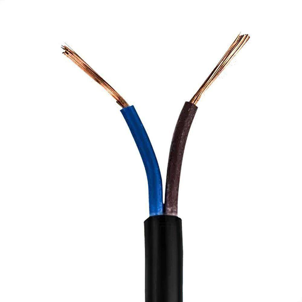 Cabo Pp 2x1,50 Mm Elétrico Flexível Preto - 1 Metro