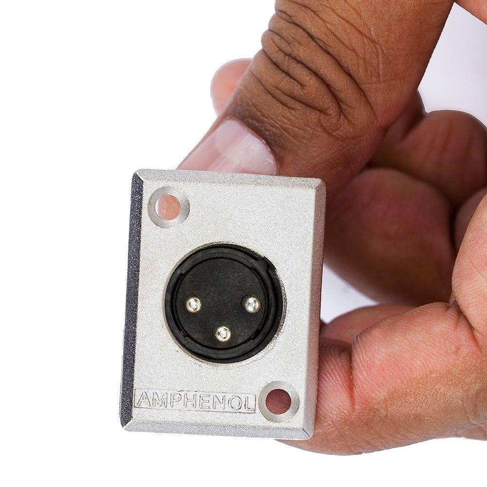 Conector Xlr Macho Painel, Ac3mmp Metal - Amphenol
