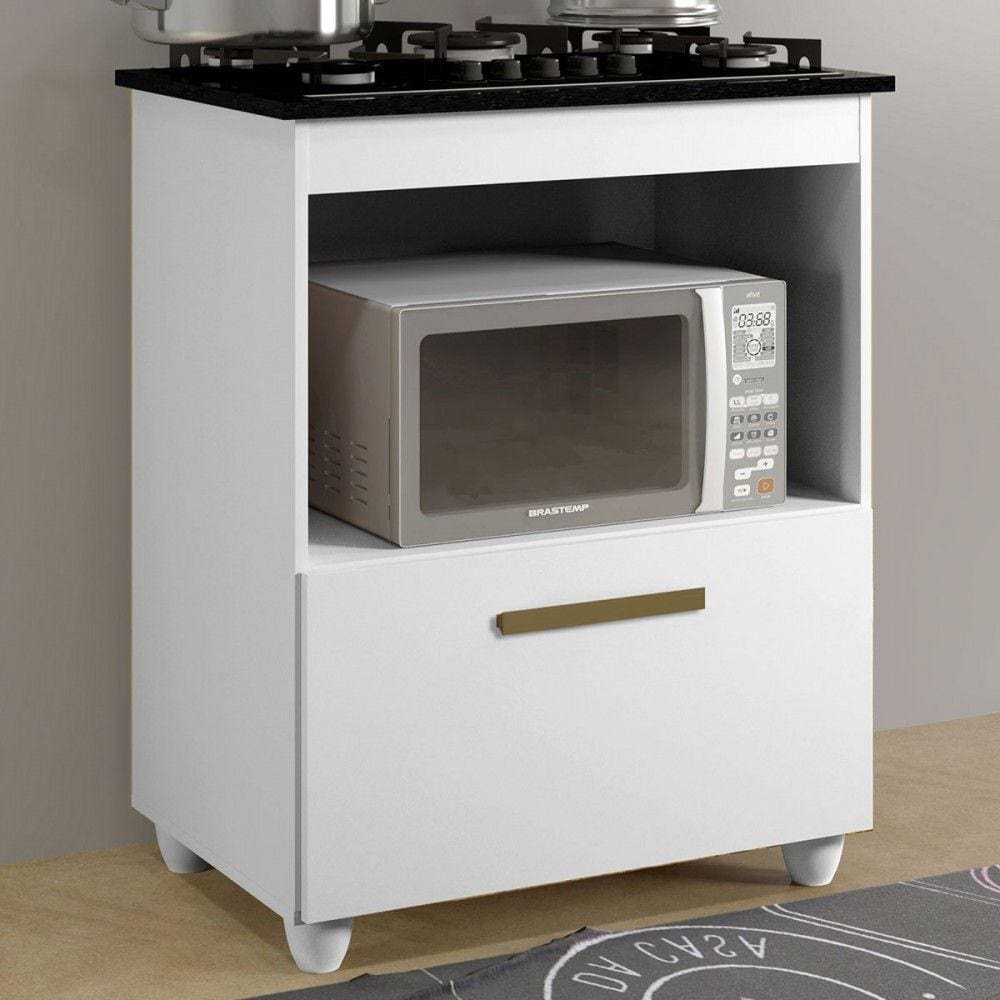 Armário de Cozinha para Cooktop Salvia 1 Porta Branco - Kaiki Móveis