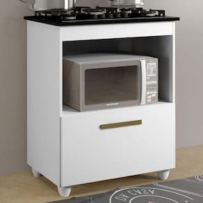Armário de Cozinha para Cooktop Salvia 1 Porta Branco - Kaiki Móveis