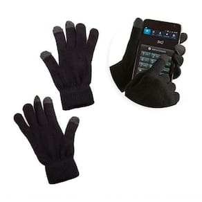 Luva De Lã Frio Inverno Adulto Preta Touch Screen Unissex