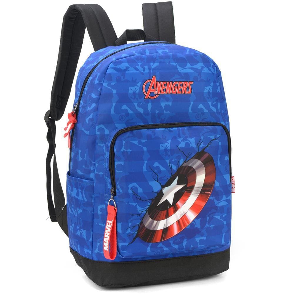 Mochila de Costas Luxcel Avengers Capitão América Azul Claro
