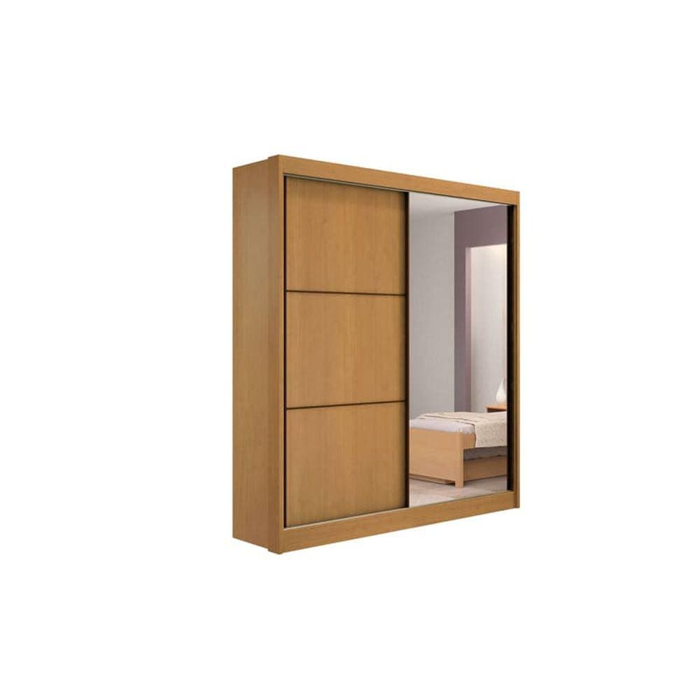 Guarda Roupa Solteiro 2 Portas 3 Gavetas - Atenas-Cinamomo - Móveis D`Doro
