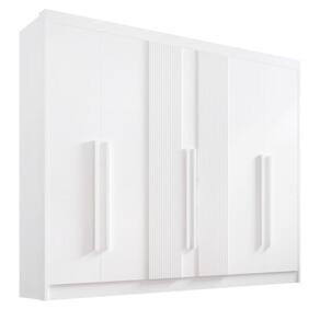 Guarda Roupa Casal 6 Portas 7 Gavetas - Athos Ripado-Branco - Móveis D`Doro