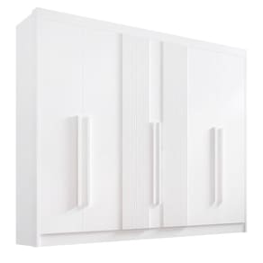 Guarda Roupa Casal 6 Portas 7 Gavetas - Athos Ripado-Branco - Móveis D`Doro