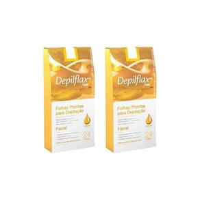 Depilatorio Depilflax Folhas Prontas Facial C/24 Natural-2Un