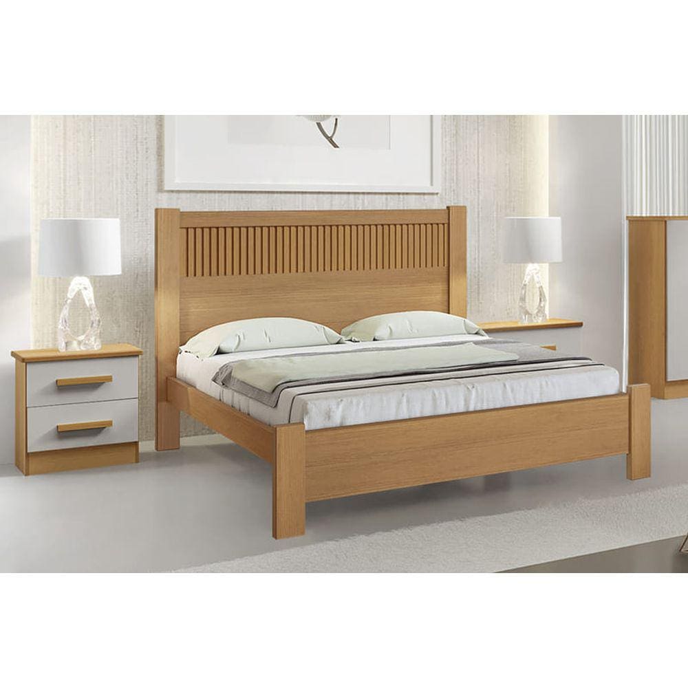 Cama Casal Moderna Ripada - Primícia Plus - Móveis D`Doro