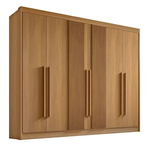 Guarda Roupa Casal 6 Portas 7 Gavetas - Athos Ripado-Cinamomo - Móveis D`Doro