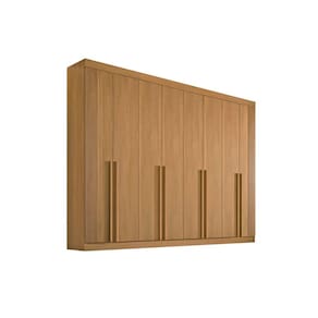Guarda Roupa Casal 8 Portas 8 Gavetas - Daymont Ripado-Cinamomo - Móveis D`Doro