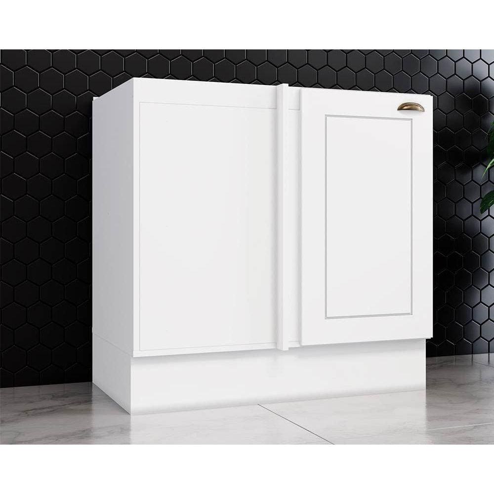 Balcão de Cozinha Modulado  Canto Reto Americana 1 Porta s/ Tampo Branco - Henn