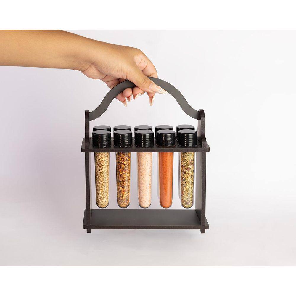 Porta Temperos/ Condimentos Com Alça 10 Potes. Organizador.