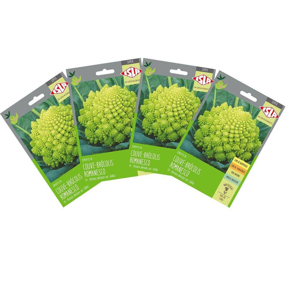 4X Sementes de Couve-Brócolis Romanesco Ottobrino Super ISLA