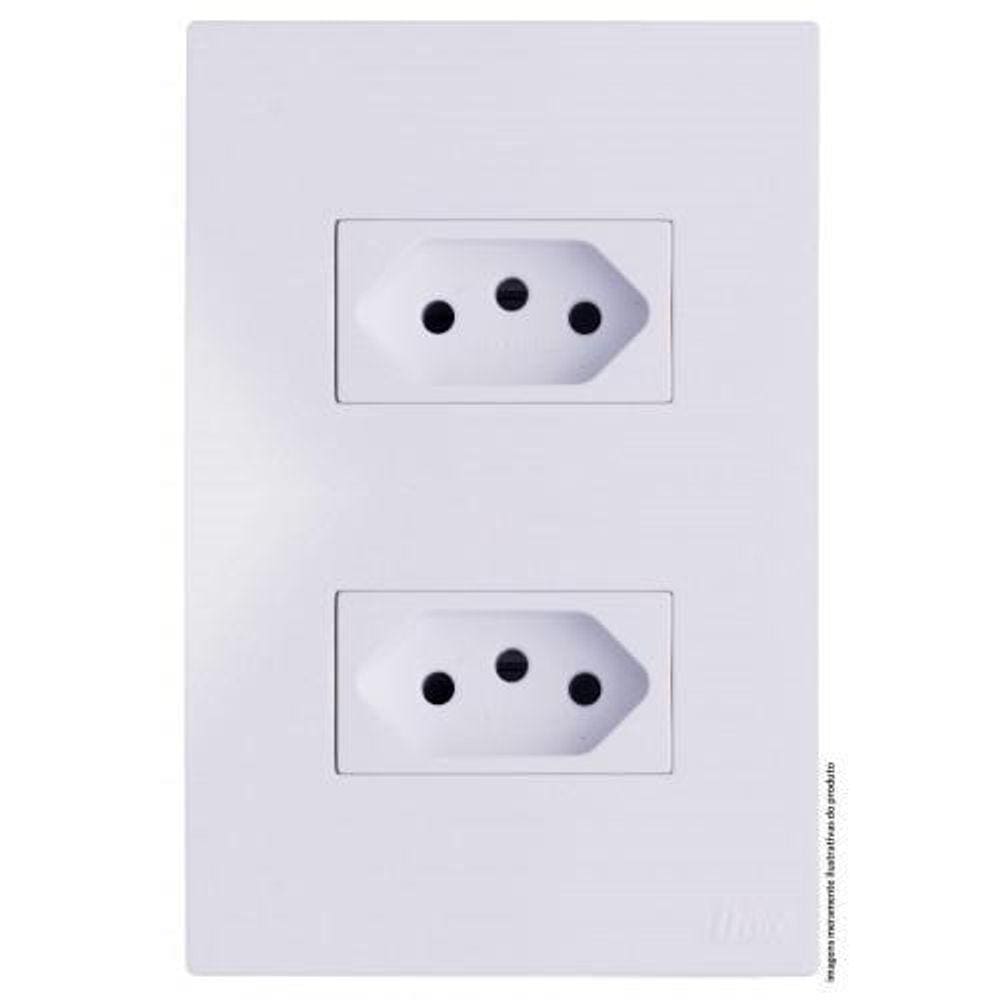 Conjunto Tomada Dupla 20A Separado 4X2 Branco Brg11204-6Br