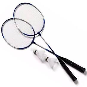 Kit 2 Raquetes Badminton Petecas E Bolsa