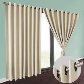 cortina blackout Brenda em tecido grosso 5,50 x 2,50 palha