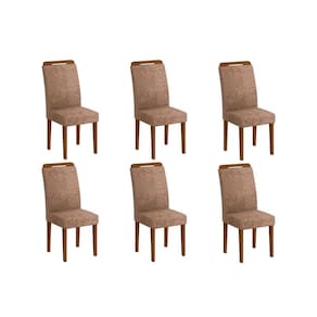 Kit 6 Cadeiras Sala Jantar Athenas 6 Un Capuccino/Animale Chocolate - Rufato