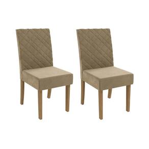 Kit 2 Cadeiras Sala Jantar 2CAD133 2 Un Freijo/Assento Veludo Deluxe Bege - Kappesberg