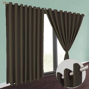cortina blackout Brenda tecido grosso 8,00 x 2,70 sala palha
