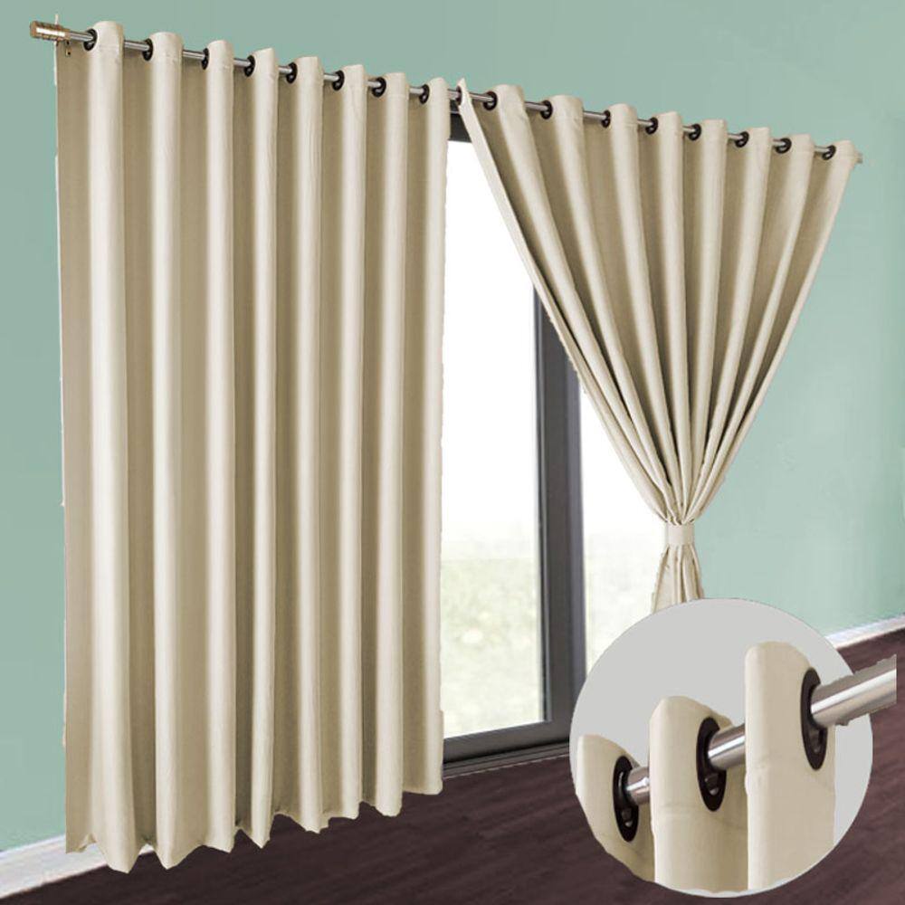 cortina blackout Brenda em tecido 7,00 x 2,90 sala palha