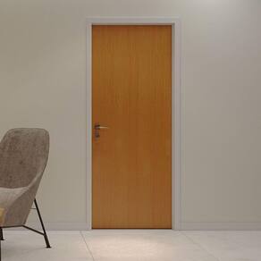 Porta de Madeira 210x80cm Espessura 3,5cm Mso Eucaplac Eucatex Nogal Mel