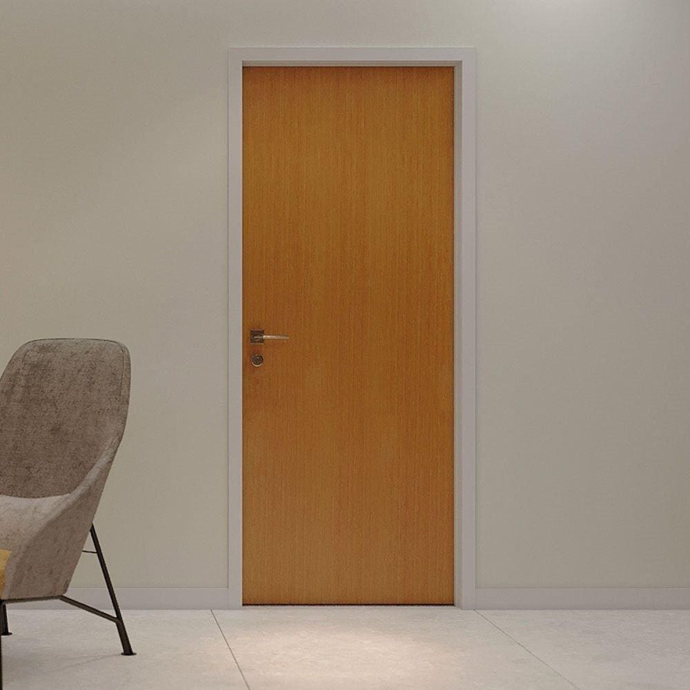 Porta de Madeira 210x92cm Espessura 3,5cm Mso Eucaplac Eucatex Nogal Mel