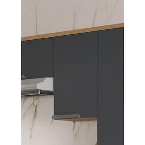 Armário Aéreo de Cozinha 40cm 1 Porta 100% Mdf New Porto Freijó/Grafite