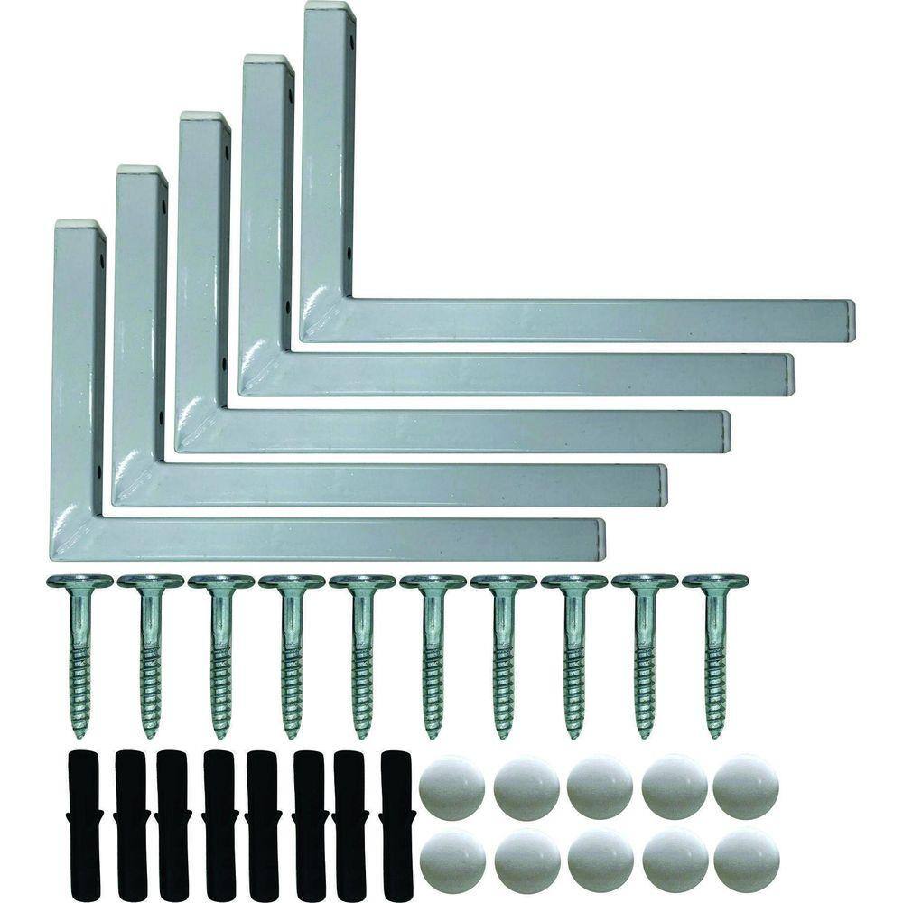 Kit 10 Suportes Mão Francesa Cantoneira Prateira Branco 25Cm