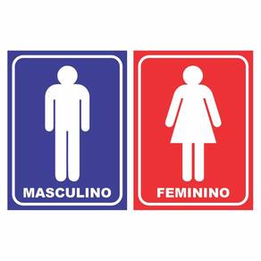 Placa Banheiro Masculino E Feminino Wc Sanitário 20X15 Ps