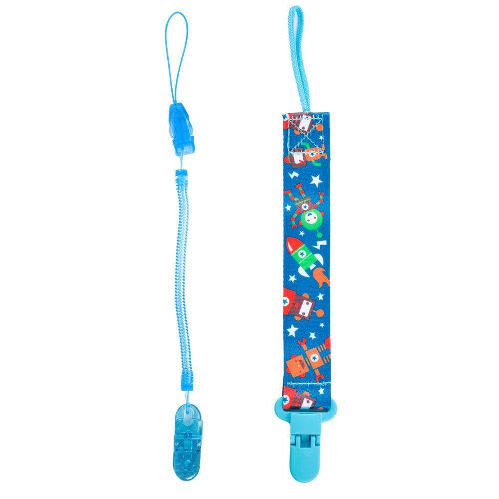 Combo 1 Prendedor De Chupeta Estampado E 1 Mola Pietra Baby